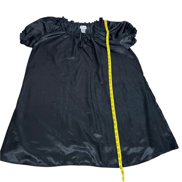 Amoureuse Nightgown Vintage Black Satin Croquette Whimsigoth Size Large Women’s - Picture 11 of 12